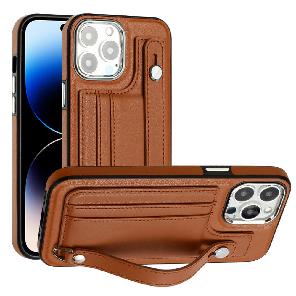 For iPhone 14 Pro Max Shockproof Case YB Leather Coating Series-5 TPU Phone Cover with Card Slots Kickstand For iPhone 14 Pro Max Shockproof Case YB Leather Coating Series-5 TPU Phone Cover with Card Slots Kickstand